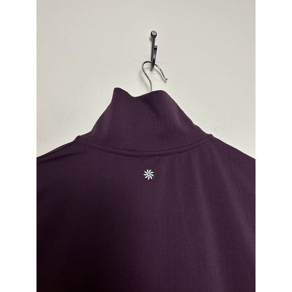 Athleta Purple Flurry Seamless Long Sleeve Henley Top Spiced Cabernet Size M - Picture 9 of 9